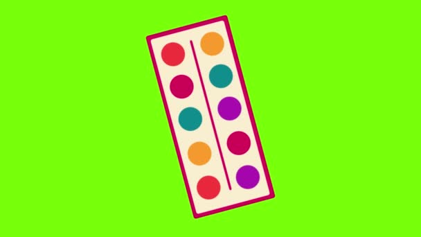 Illustration Palette Icon Sign — стоковое видео