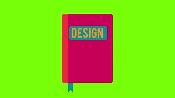 Design Book Green Screen Animation Vfx — Stock Video