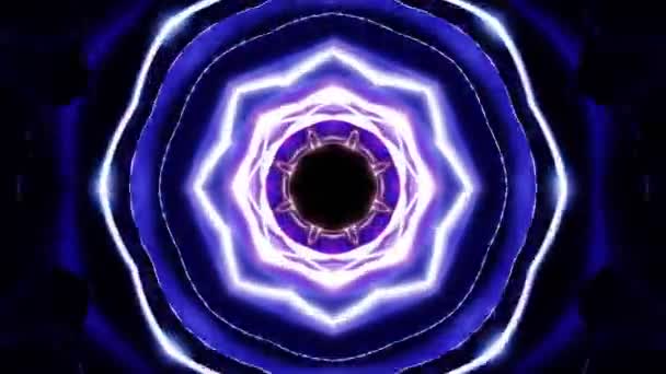 Abstrakt Färgglada Neon Lampor Svart Bakgrund — Stockvideo