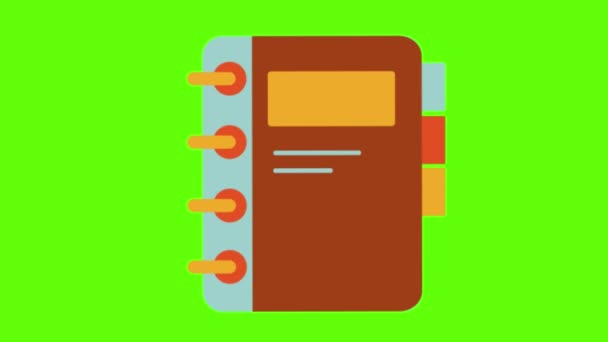 Book Icon Flat Illustration Notebook Web — Stock Video