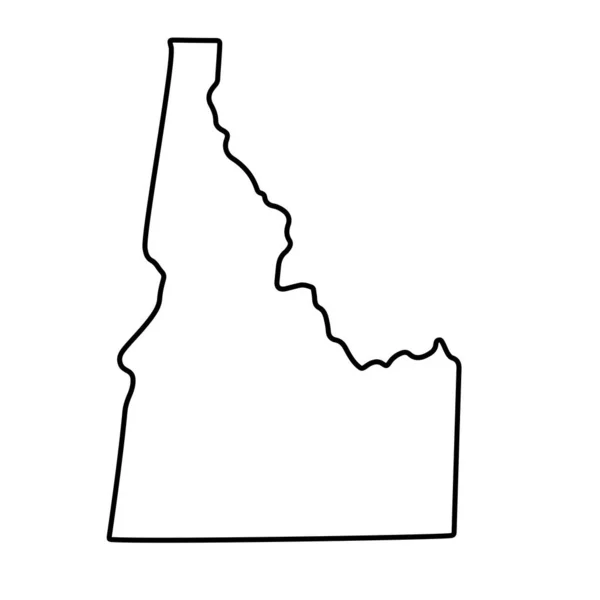 Die Umrisskarte Des Staates Idaho Auf Weißem Hintergrund — Stockfoto