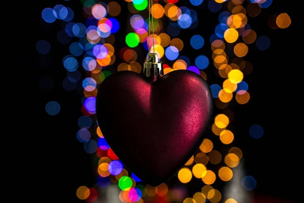 Een Kerst Decoratie Een Wazig Bokeh Lichten Achtergrond — Stockfoto