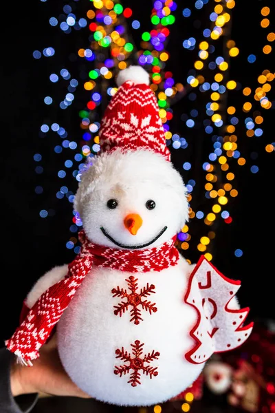 Een Kerst Decoratie Een Wazig Bokeh Lichten Achtergrond — Stockfoto