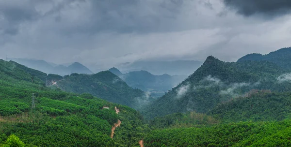 Scenic View Mountainous Landscape Lush Nature Cloudy Weather — Photo