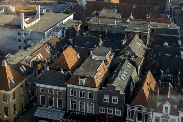 Crescimento Países Baixos Outubro 2021 Telhados Casa Histórica Groninga Vistos — Fotografia de Stock