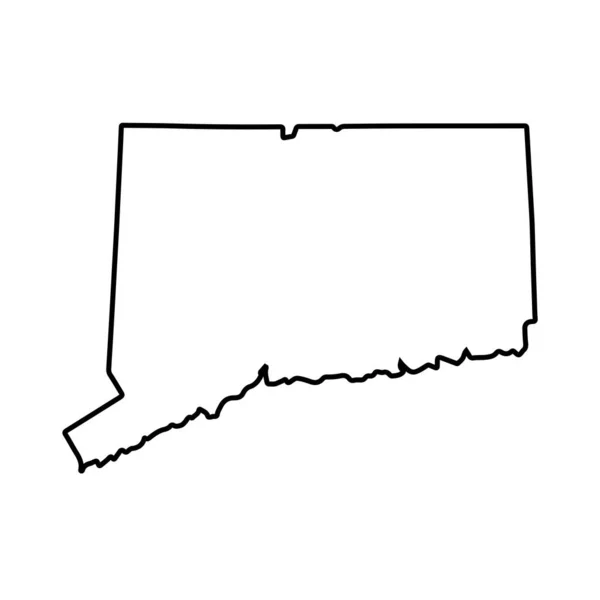 Mapa Contorno State Connecticut Sobre Fundo Branco — Fotografia de Stock