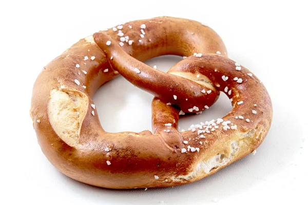 Pretzel Suave Horno Aislado Sobre Fondo Blanco —  Fotos de Stock