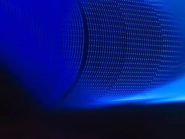Ένα Φουτουριστικό Μπλε Τονισμένα Στρώματα Επικοινωνίας Οπτικών Ινών Σκούρο Φόντο — Φωτογραφία Αρχείου
