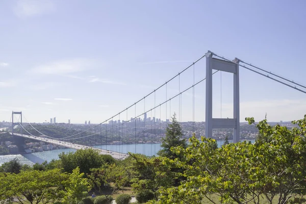 Die Fatih Sultan Mehmet Brücke Istanbul Türkei — Stockfoto