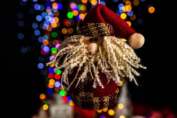 Una Decorazione Natale Uno Sfondo Luci Bokeh Sfocato — Foto Stock