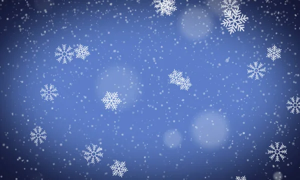 Ein Blauer Hintergrund Mit Schneeflocken — Stockfoto