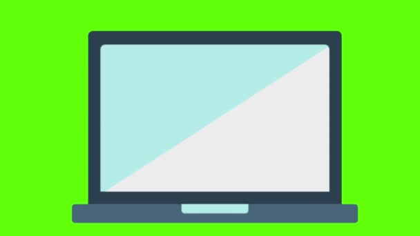 Laptop Green Screen Animation Vfx — Stock Video