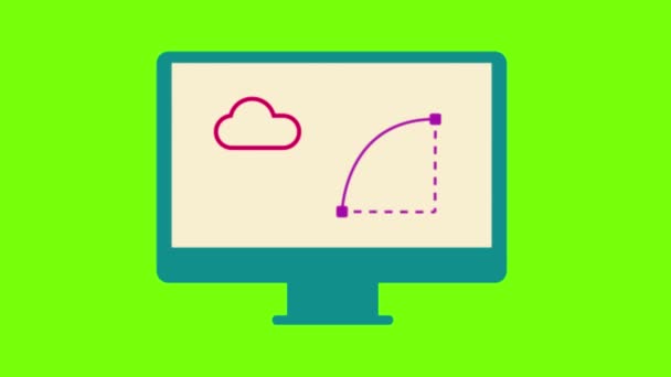 Illustratie Van Het Pictogram Van Het Scherm — Stockvideo