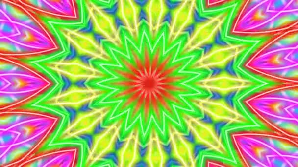 Абстрактный Красочный Фрактальный Узор Искусство Плагина Светящаяся Геометрическая Текстура — стоковое видео