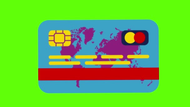 Credit Card Smartphone Green Background — Stock Video