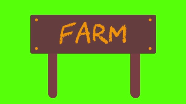 Farm Sign Green Screen Animation Vfx — Stock Video