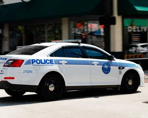 Miami Estados Unidos Outubro 2021 Carro Polícia Miami Downtown Miami — Fotografia de Stock