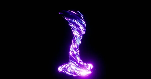 Glowing Purple Fiber Communication Model Black Background — Stock Photo, Image