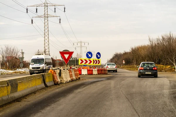 Bukarest Rumänien 2021 Mehrere Autos Straßenverkehr Targoviste Rumänien Von Der — Stockfoto