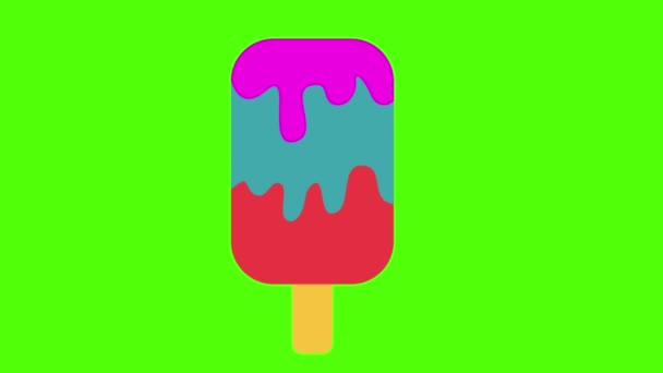 Ice Cream Icon Trendy Flat Illustration — Vídeo de Stock