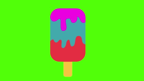 Icono Helado Ilustración Plana Moda — Vídeos de Stock