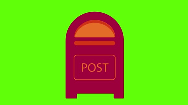 Post Box Zelená Animace Obrazovky Pro Vfx — Stock video