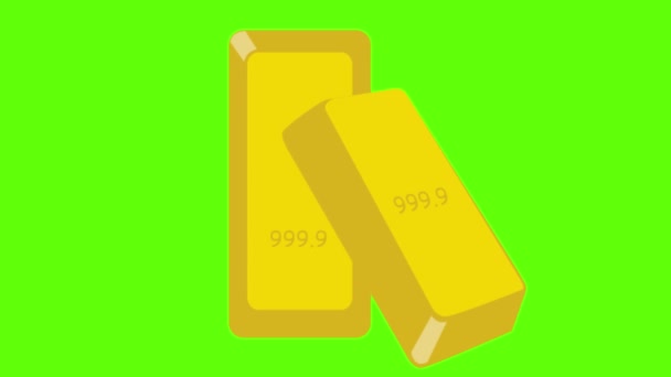 Gold Bricks Green Screen Animation Für Vfx — Stockvideo