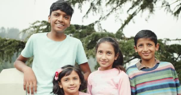 Group Happy Indian Children — Vídeos de Stock