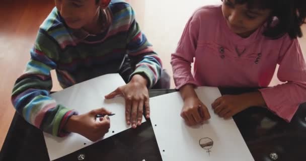 Group Happy Indian Children Painting — Stock videók