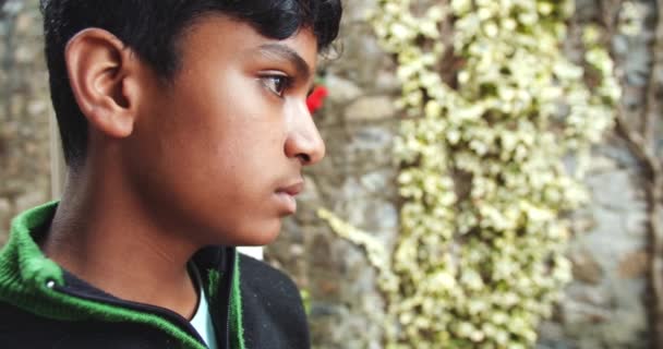 Індійський Хлопчик Подвір — стокове відео