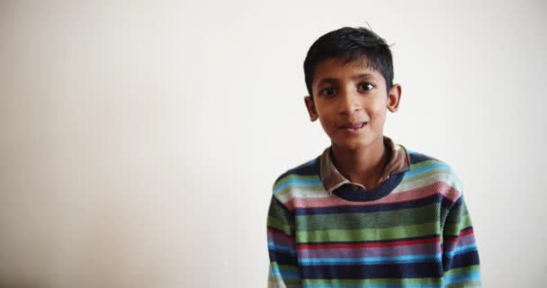 Close Happy Indian Boy — Stock Video