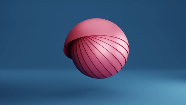 紫色の背景にピンクのボールの3Dレンダリング — ストック動画