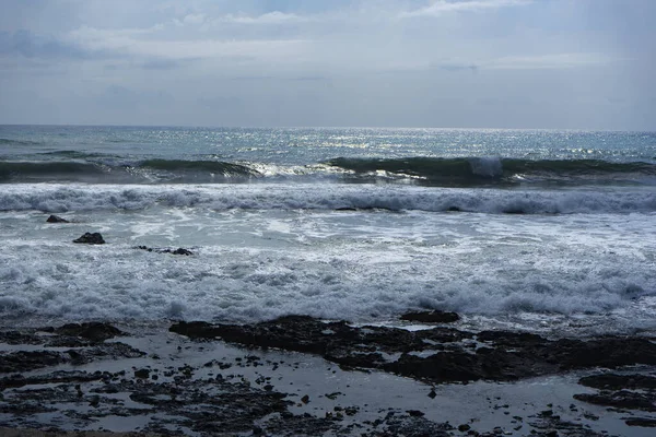Beautiful Seascape Waves Washing Shore — Stockfoto