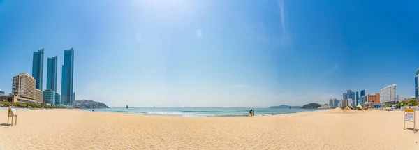 Panoramic Shot Sunny Beach East Sea Haeundae Busan South Korea — Fotografia de Stock