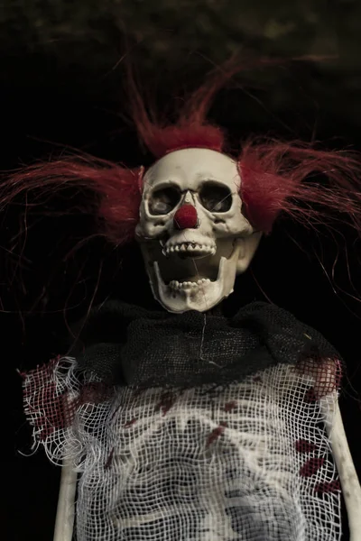 Esqueleto Halloween Aterrador Con Pelo Rojo — Foto de Stock