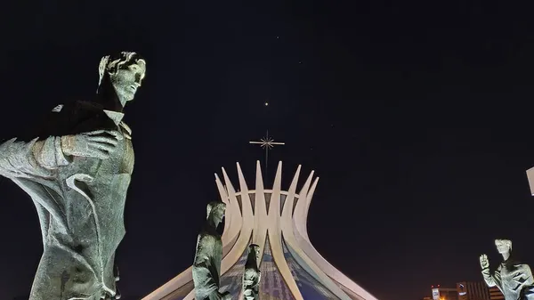 Bras Brasil Julio 2021 Catedral Metropolitana Brasilia Plaza Los Tres — Foto de Stock