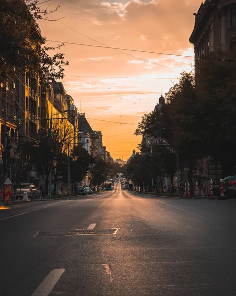 Bucharest Roumanie Sept 2021 Une Rue Urbaine Avec Des Bâtiments — Photo