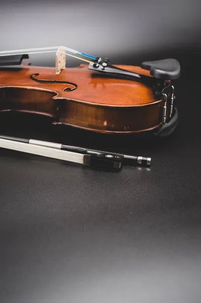 Como Italien Nov 2021 Elegante Akustische Geige Und Bogen Von — Stockfoto