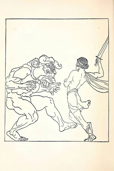 Yüzyıl Yunan Mitolojisinin Altın Postu Arayışından Dikey Bir Taraması — Stok fotoğraf
