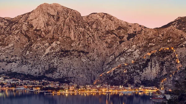 Lenyűgöző Kilátás Nyílik Kotor Öbölre Montenegrói Boka Öböl Egy Részére — Stock Fotó