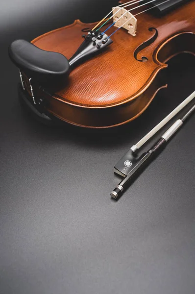 Como Italy Nov 2021 Top View Elegant Acoustic Violin Bow — Stock Photo, Image