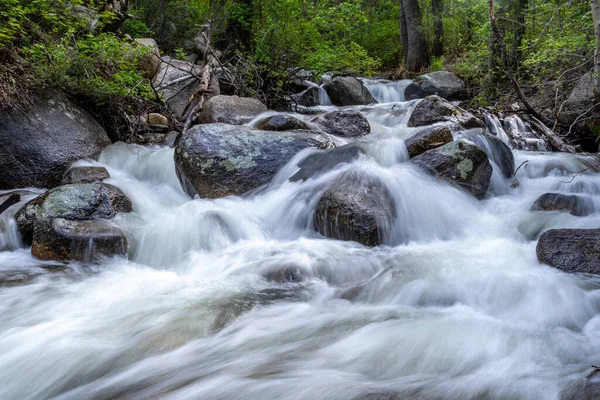 Long Exposure Shot Streaming Waterfall Bells Canyon Utah Usa — Stock Photo, Image