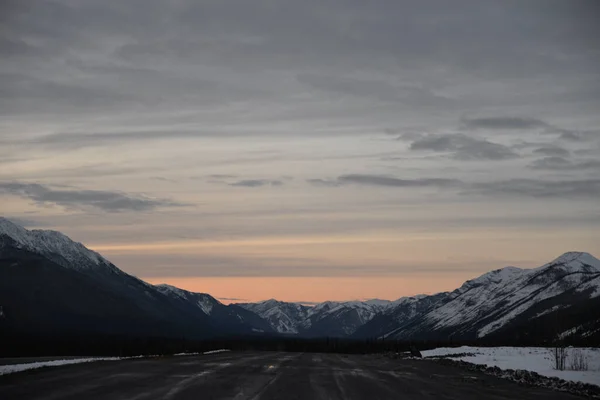 Beautiful Sunset Alaska Highway Yukon Territory Canada — Stock fotografie