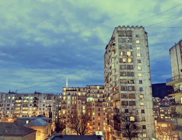 Geceleri Konut Binalarının Manzarası — Stok fotoğraf