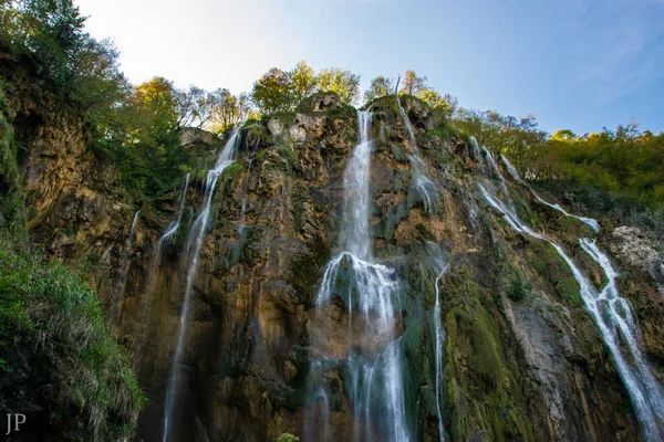 Una Hermosa Vista Del Parque Nacional Los Lagos Plitvice Croacia —  Fotos de Stock