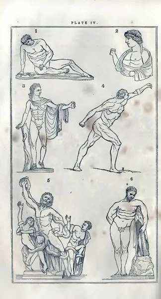 Ilustraciones Vintage Mitología Cultura Griega Romana Del Siglo Xix — Foto de Stock