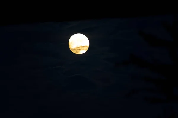 Beautiful View Full Moon Night Sky — Stock Photo, Image