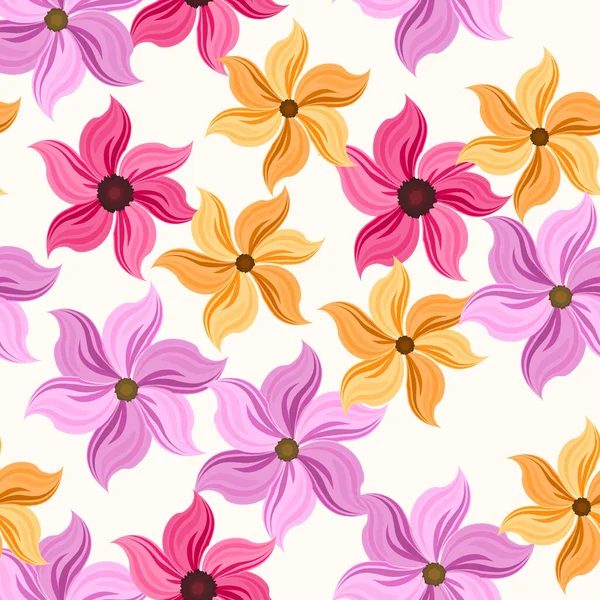 Ein Nahtloser Blumig Gemusterter Hintergrund Große Blumen — Stockfoto