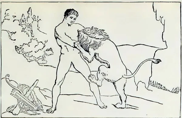 Винтажная Иллюстрация Греческой Римской Мифологии Культуры Xix Века — стоковое фото