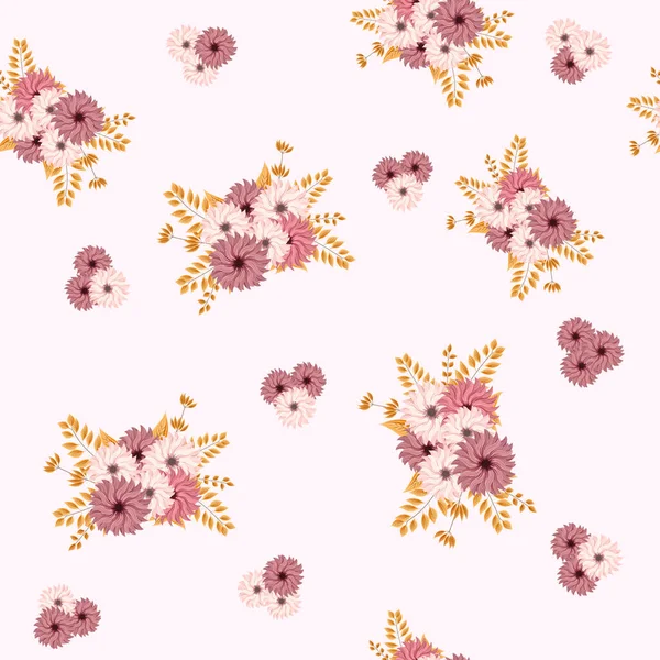 Ein Nahtlos Blumig Gemusterter Hintergrund Zarte Blumen — Stockfoto